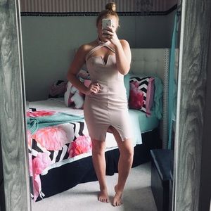 High neck blush dress!